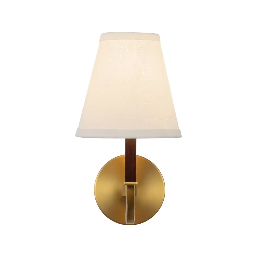 Sloan 6-Inch Wall Sconce in Brushed Gold with White Linen Shade - Image 8