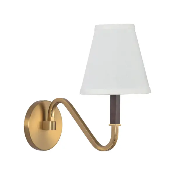 Sloan 6-Inch Wall Sconce in Brushed Gold with White Linen Shade - Image 9