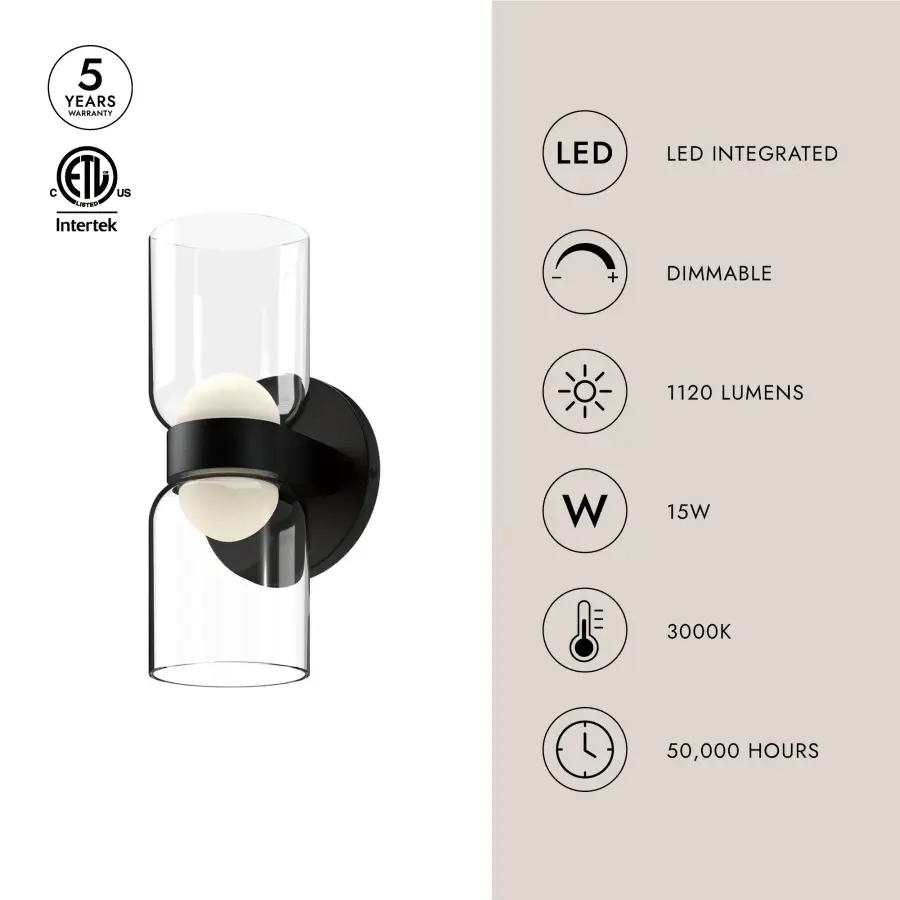 Cedar 11-Inch Wall Sconce in Matte Black - Image 6