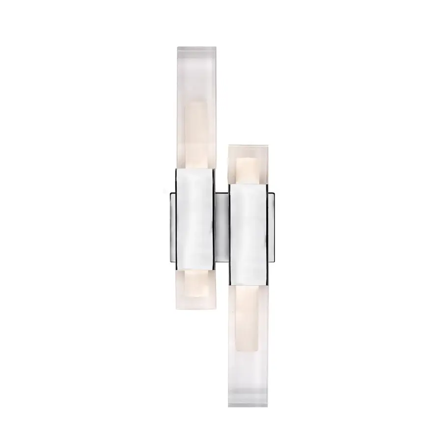 Sleek Chrome Sconce with Dramatic Quartz-Like Acrylic Accents - Image 1