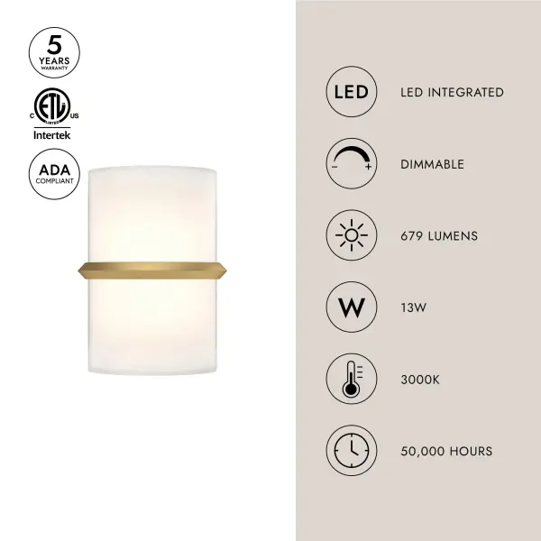 Pondi 9-Inch Wall Sconce in Brushed Gold - Image 7