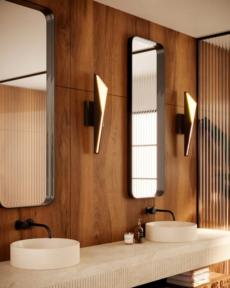 Sleek Japanese-Inspired Wall Sconce with Integrated LED Technology - Image 2