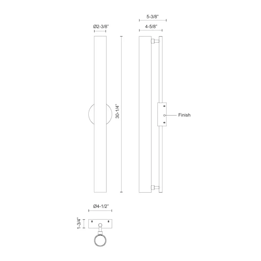 Gramercy 30-Inch Wall Sconce in Matte Black - Image 5