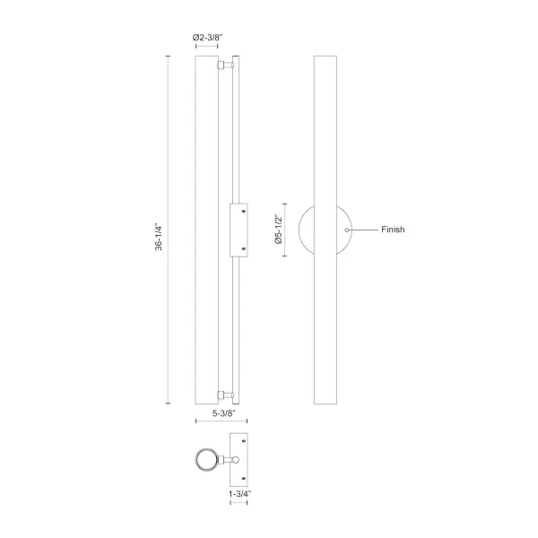 Gramercy 36-Inch Wall Sconce in Matte Black - Image 5