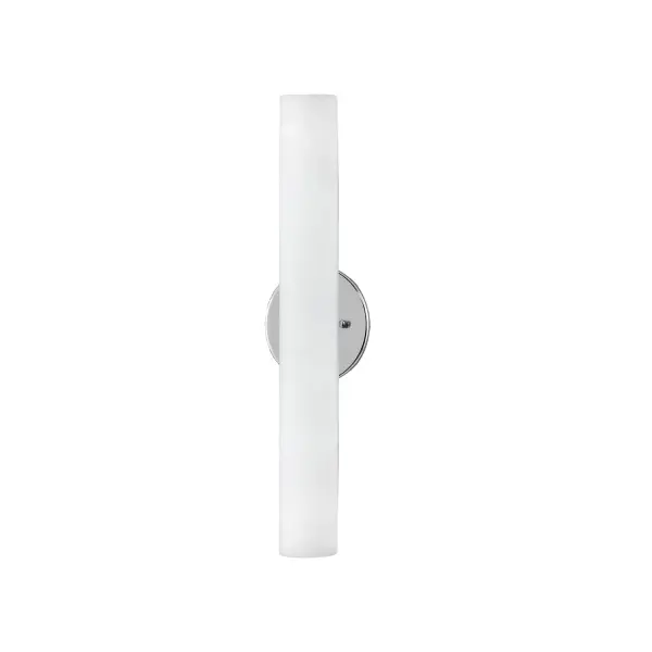 The Bute 18-inch wall sconce combines contemporary styling with practical LED technology. Its cylinder-shaped white opal glass diffuses warm 3000K light evenly, while the matte black finish adds modern sophistication to any space.