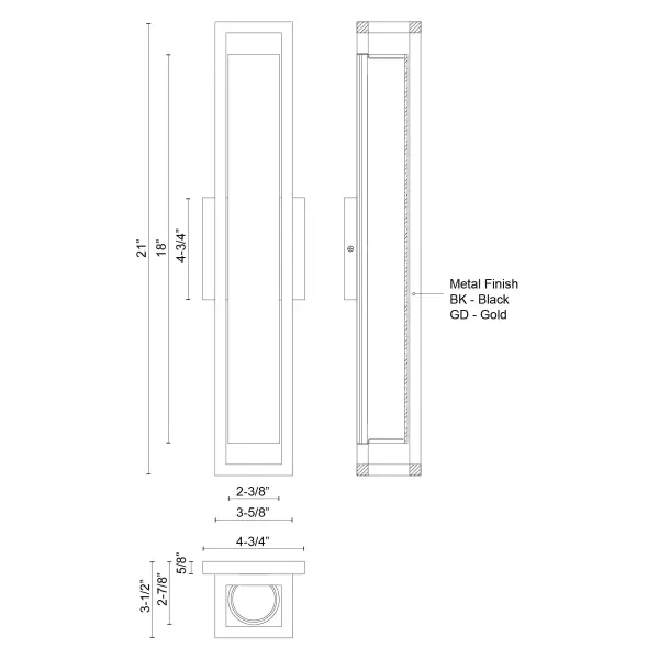 Lochwood 21-Inch Wall Sconce in Matte Black - Image 3