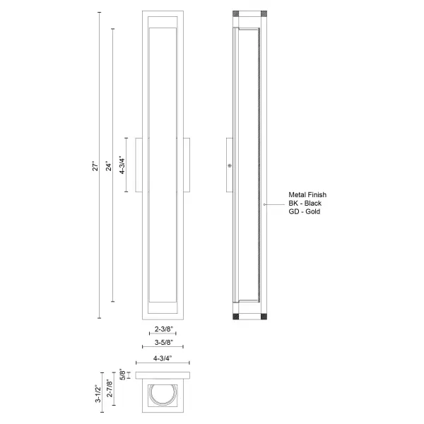 Lochwood 27" Modern Wall Sconce - Image 4