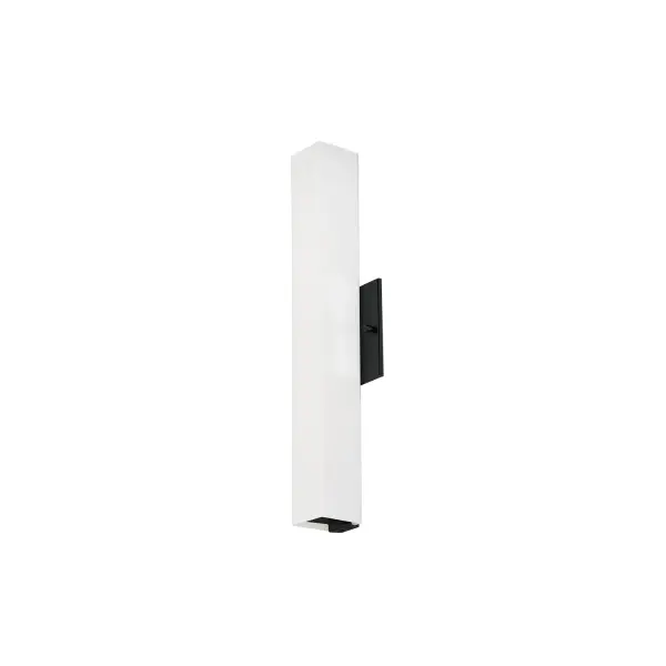 The Melville 18" wall sconce combines contemporary design with practical LED technology. Its rectangular opal glass diffuser provides even, warm white light perfect for bathroom vanities and hallways. Dimmable integrated LED eliminates bulb replacement. - alternate view