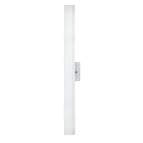 The Melville wall sconce combines contemporary design with practical LED technology, featuring a sleek 32-inch profile with white opal glass diffusion. Perfect for modern bathrooms and hallways requiring even, warm lighting. - alternate view