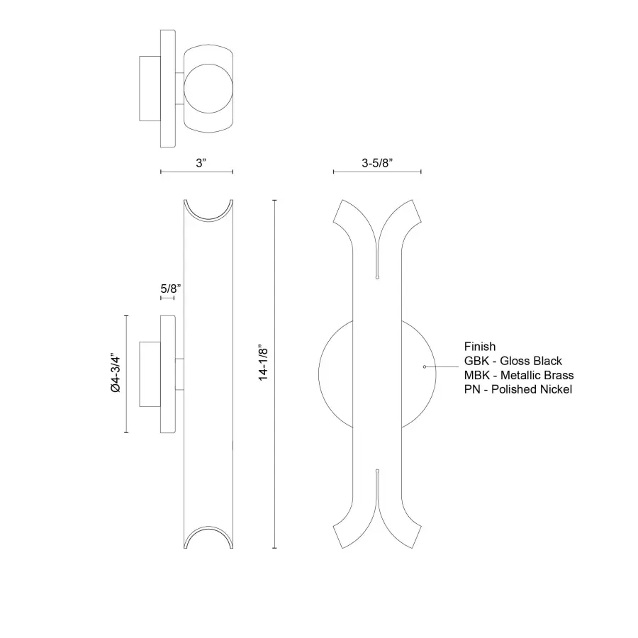Husk 14-Inch Wall Sconce in Polished Nickel - Image 11