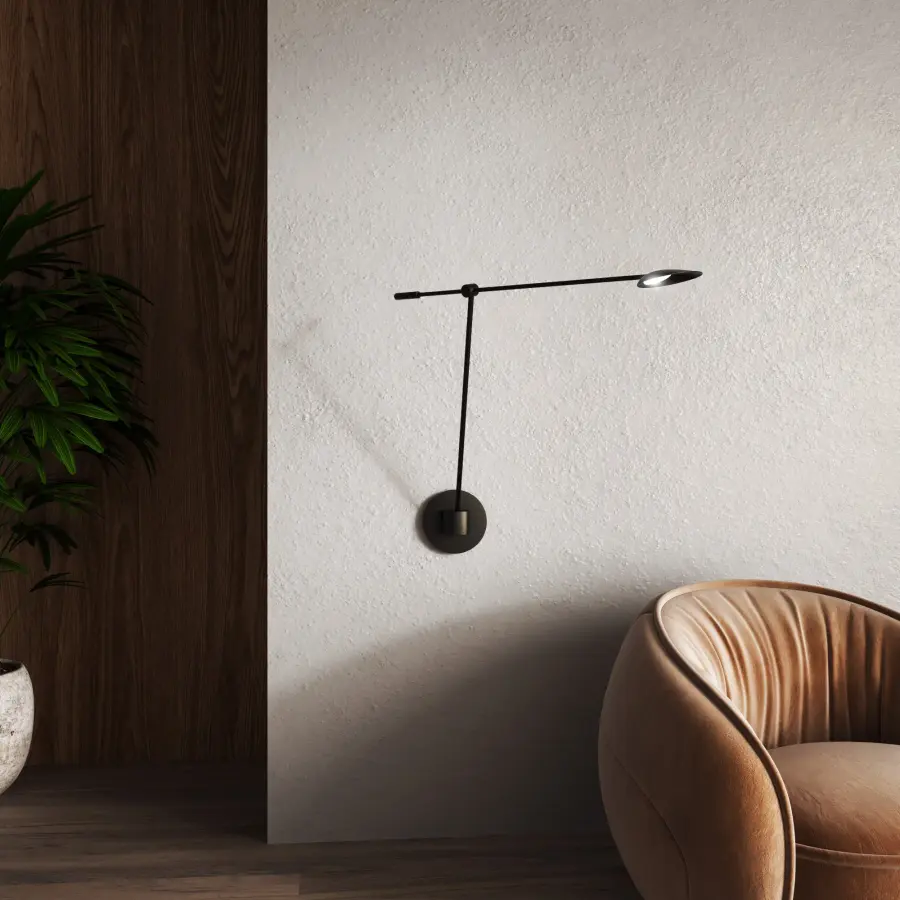 Rotaire 38-Inch Wall Sconce in Matte Black - Image 3
