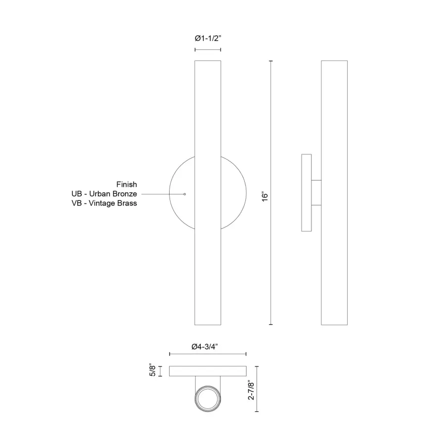 Mason 16-Inch Wall Sconce in Urban Bronze - Image 9