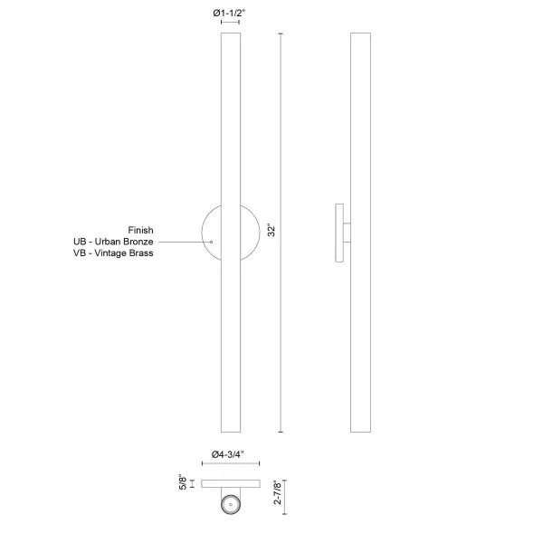Mason 32-Inch Wall Sconce in Urban Bronze - Image 8