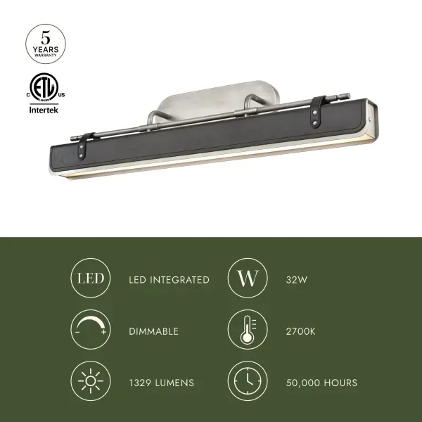 Valise 32-Inch Vintage Brass Wall/Vanity Light - Image 7