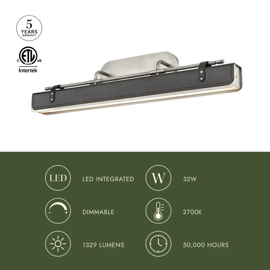 Valise 32-Inch Vintage Brass Wall/Vanity Light - Image 7