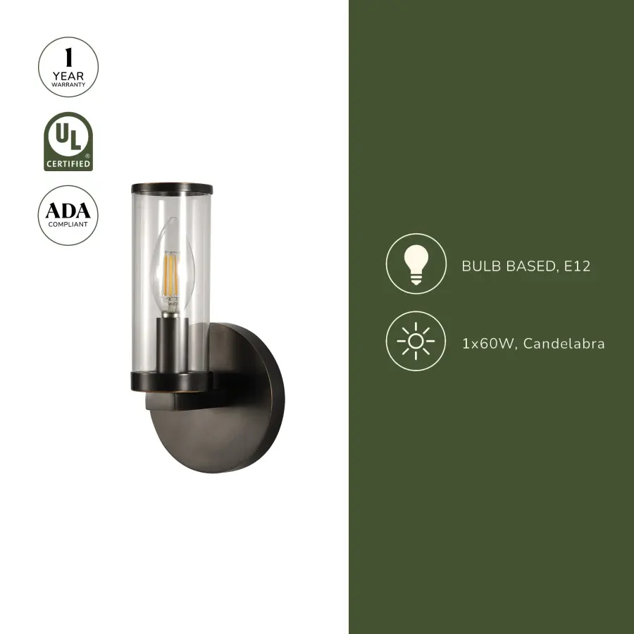 Revolve 8-Inch Wall/Vanity Light in Natural Brass - Image 7