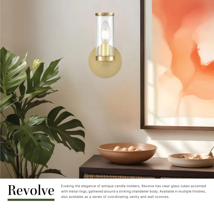 Revolve 8-Inch Wall/Vanity Light in Natural Brass - Image 9