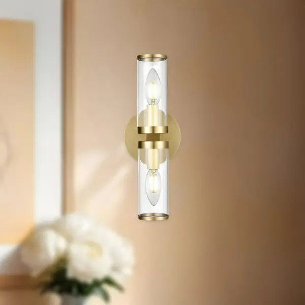 Revolve 12-Inch Wall/Vanity Light in Natural Brass - Image 3