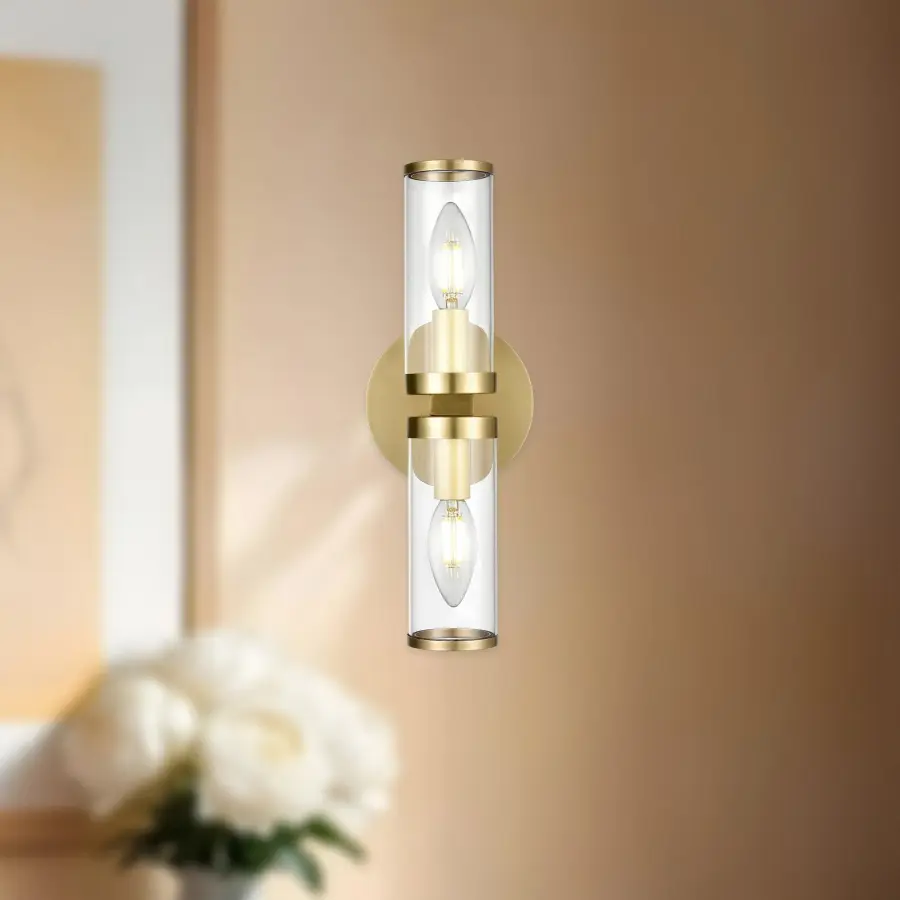 Revolve 12-Inch Wall/Vanity Light in Natural Brass - Image 3