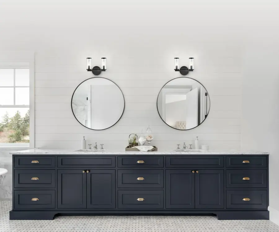Revolve 10-Inch Wall/Vanity Light in Natural Brass with Clear Glass - Image 2