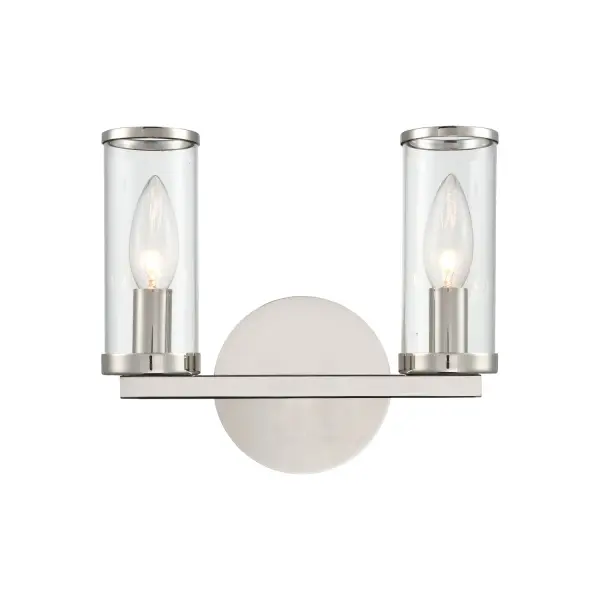 Revolve 10-Inch Wall/Vanity Light in Natural Brass with Clear Glass - Image 3