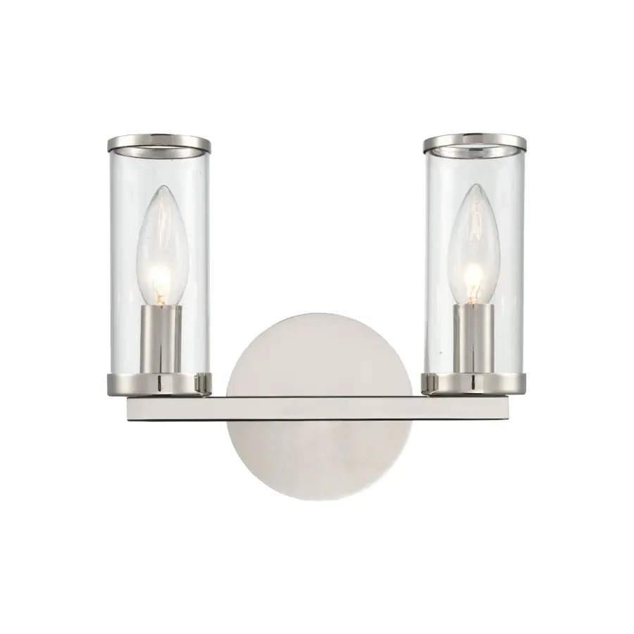 Revolve 10-Inch Wall/Vanity Light in Natural Brass with Clear Glass - Image 3