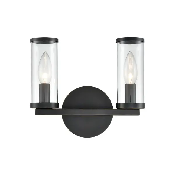 Revolve 10-Inch Wall/Vanity Light in Natural Brass with Clear Glass - Image 4