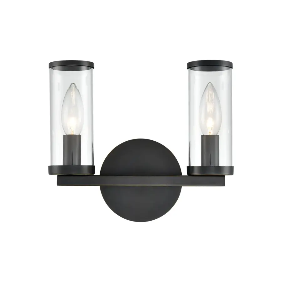 Revolve 10-Inch Wall/Vanity Light in Natural Brass with Clear Glass - Image 4