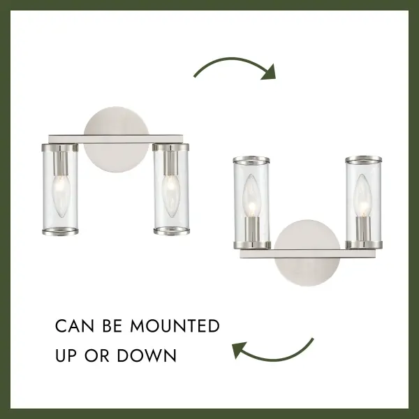 Revolve 10-Inch Wall/Vanity Light in Natural Brass with Clear Glass - Image 6