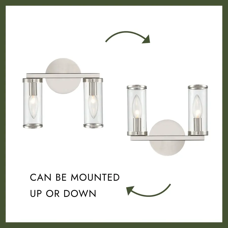 Revolve 10-Inch Wall/Vanity Light in Natural Brass with Clear Glass - Image 6