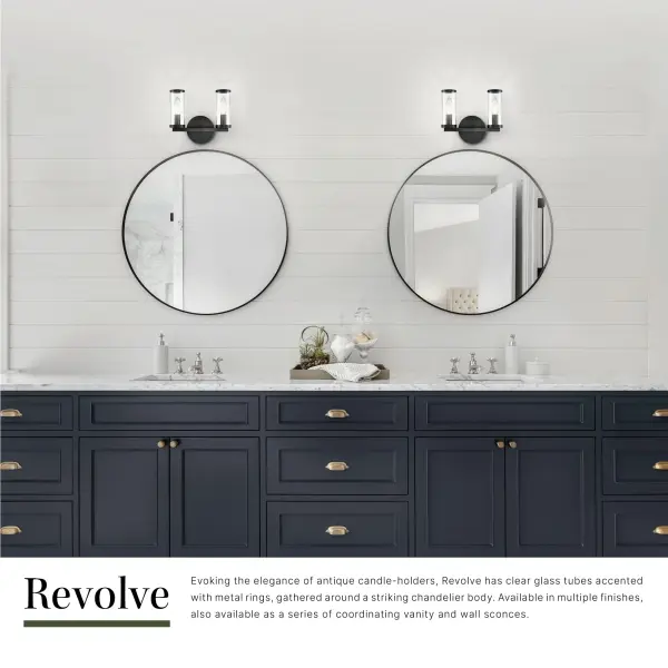Revolve 10-Inch Wall/Vanity Light in Natural Brass with Clear Glass - Image 7