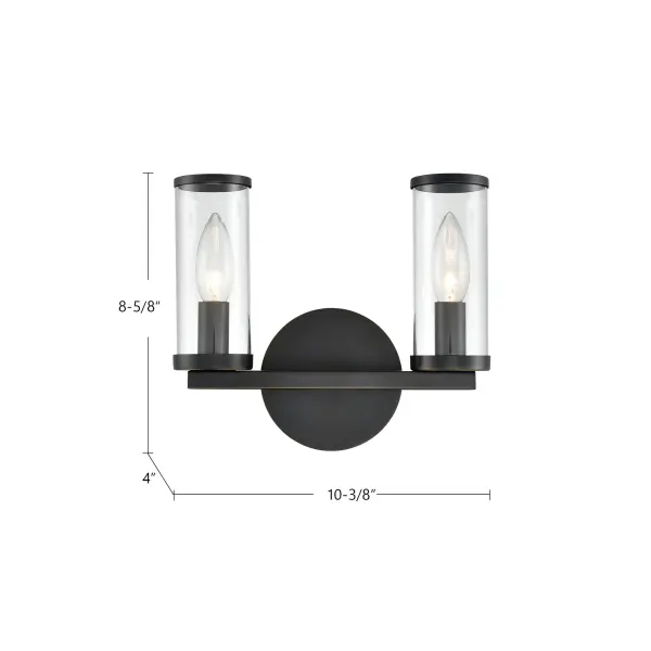 Revolve 10-Inch Wall/Vanity Light in Natural Brass with Clear Glass - Image 8