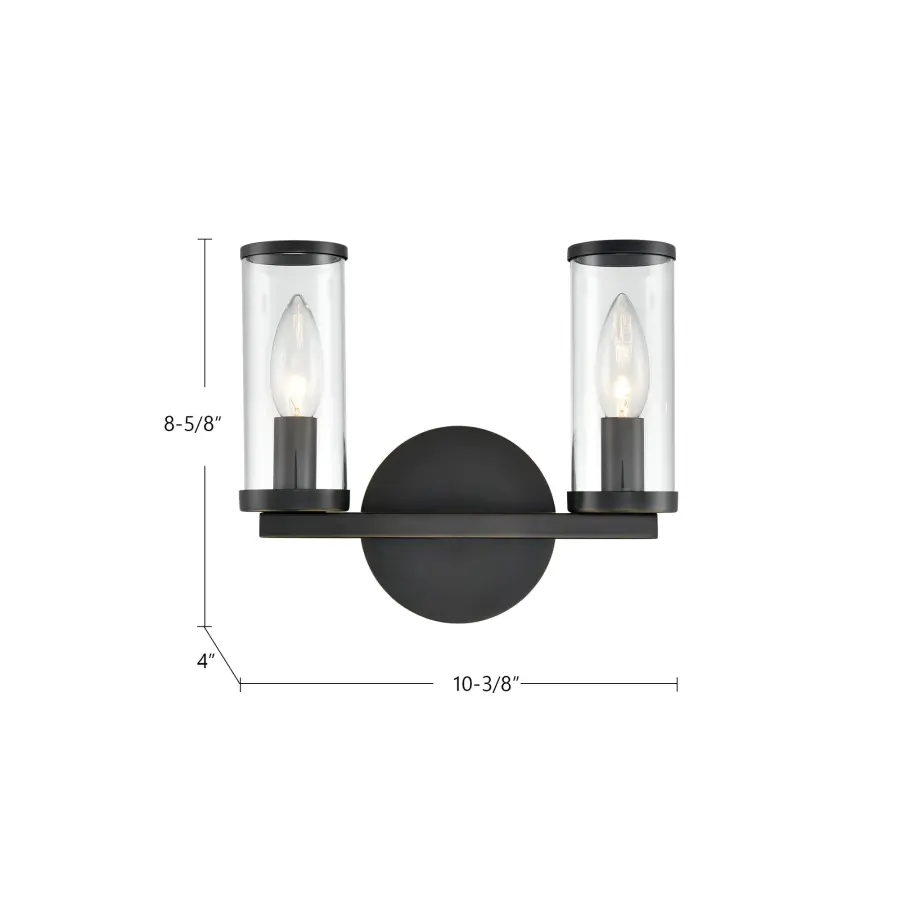 Revolve 10-Inch Wall/Vanity Light in Natural Brass with Clear Glass - Image 8