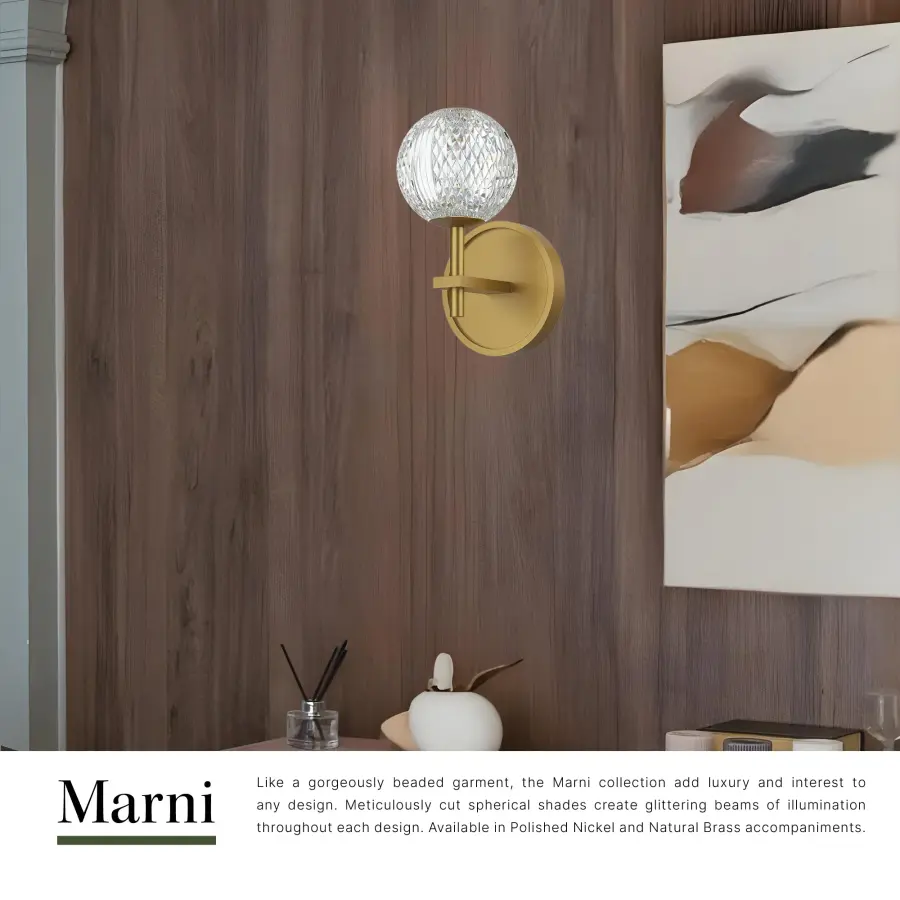 Marni 5-Light Wall/Vanity Light in Natural Brass - Image 4
