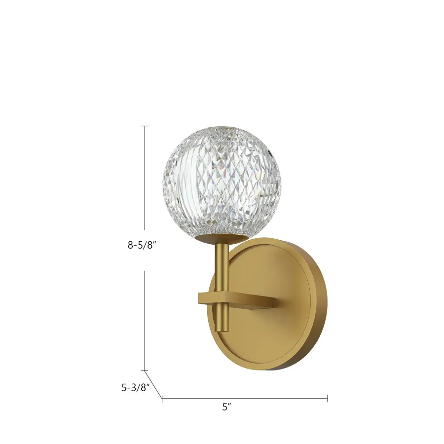 Marni 5-Light Wall/Vanity Light in Natural Brass - Image 8