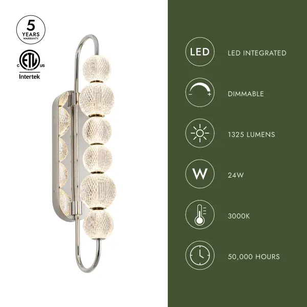 Marni 28-Inch Wall/Vanity Light in Natural Brass - Image 8