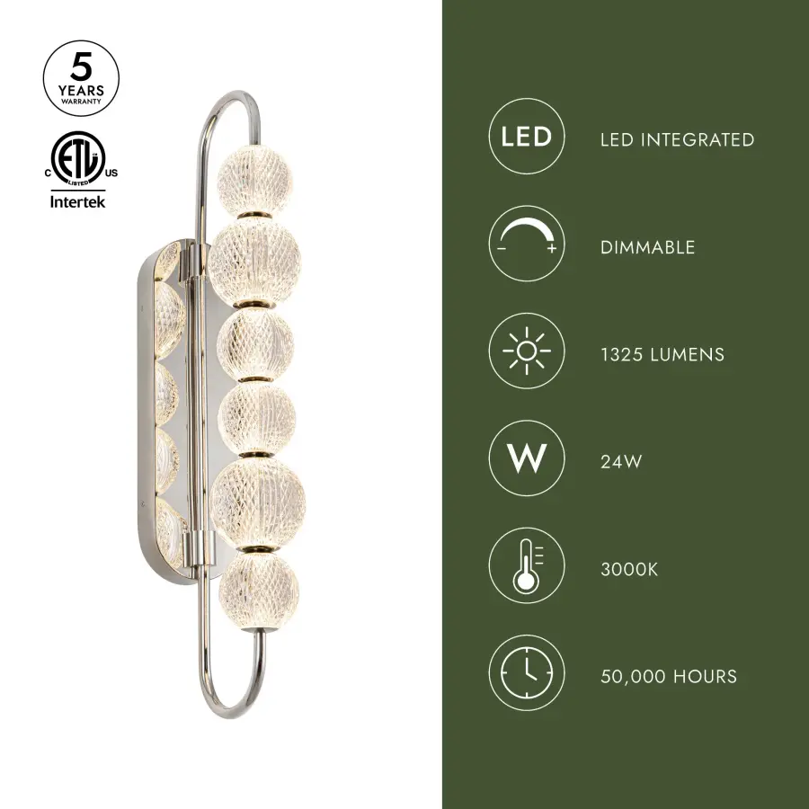 Marni 28-Inch Wall/Vanity Light in Natural Brass - Image 8