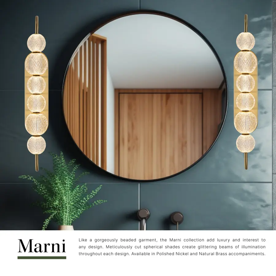 Marni 28-Inch Wall/Vanity Light in Natural Brass - Image 10