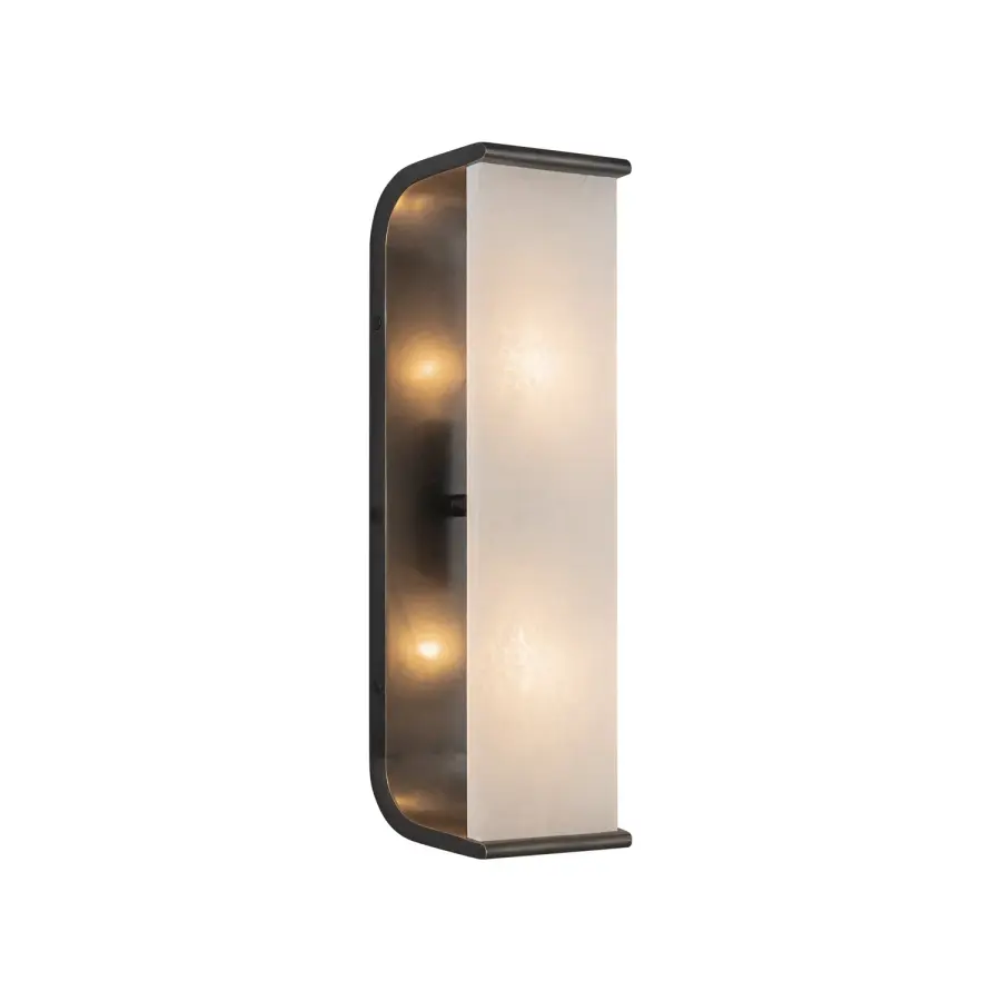 Abbott 15-Inch Wall/Vanity Light in Polished Nickel with Alabaster - Image 1