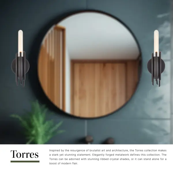 Torres 9-Inch Wall/Vanity Light in Matte Black - Image 9
