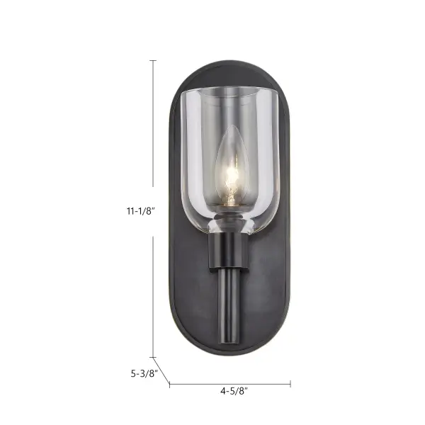 Lucian 9-Inch Wall/Vanity Light in Urban Bronze with Clear Crystal - Image 11