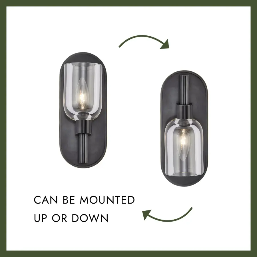 Lucian 9-Inch Wall/Vanity Light in Urban Bronze with Clear Crystal - Image 13