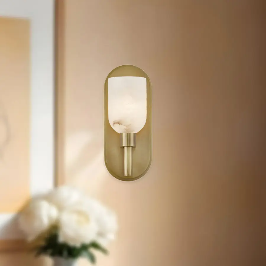 Lucian 9-Inch Wall/Vanity Light in Urban Bronze with Clear Crystal - Image 5