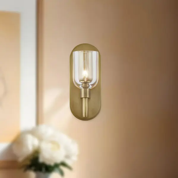 Lucian 9-Inch Wall/Vanity Light in Urban Bronze with Clear Crystal - Image 6