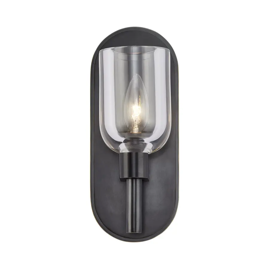 Lucian 9-Inch Wall/Vanity Light in Urban Bronze with Clear Crystal - Image 7