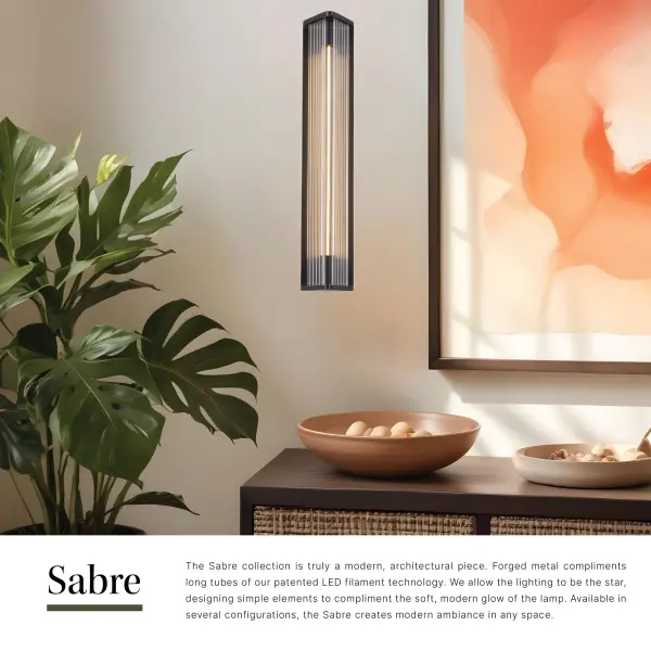 Sabre 23-Inch Wall/Vanity Light in Vintage Brass - Image 6