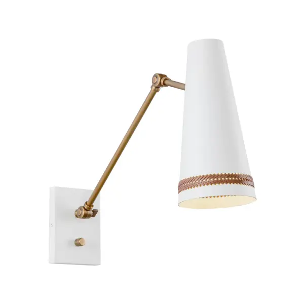 Brickell 5-Light Wall/Vanity Light in Matte Black with Hazelnut Leather - Image 1