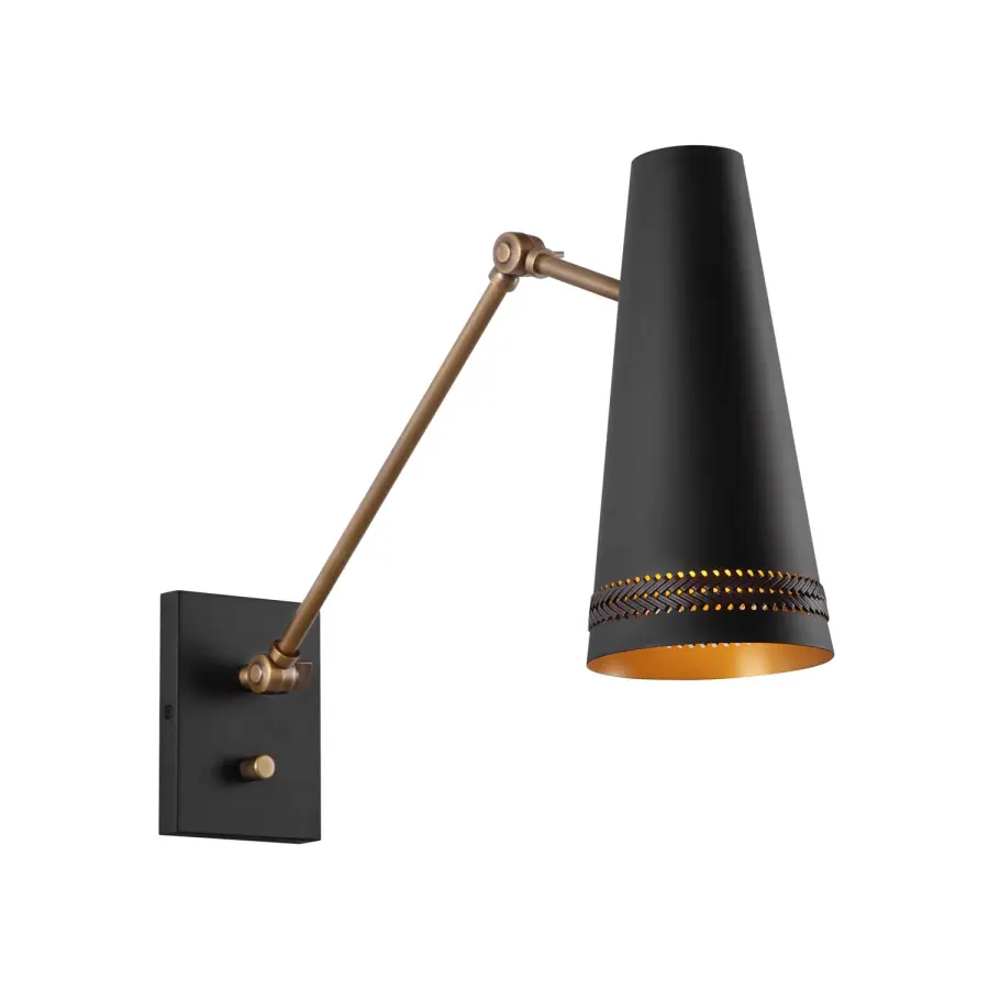Brickell 5-Light Wall/Vanity Light in Matte Black with Hazelnut Leather - Image 6