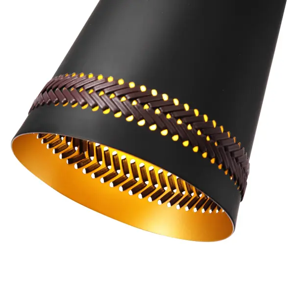 Brickell 5-Light Wall/Vanity Light in Matte Black with Hazelnut Leather - Image 8