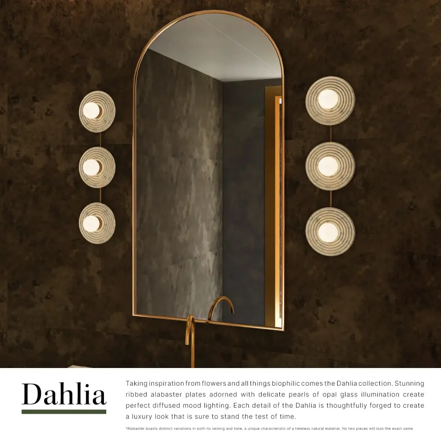 Dahlia 22-Inch Wall/Vanity Light in Vintage Brass - Image 15
